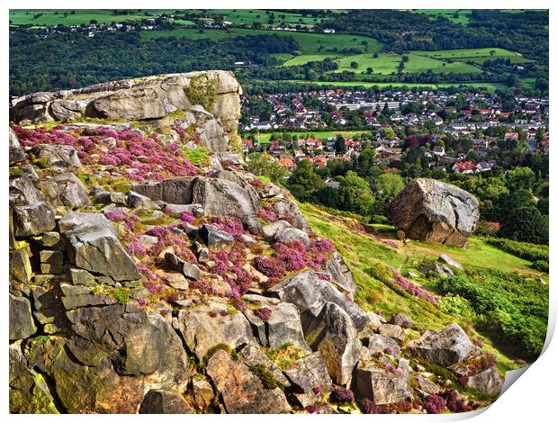 The Cow and Calf Rocks, Ilkley Print by Darren Galpin