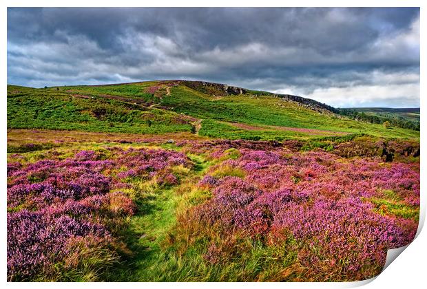 Ilkley Moor and Crags Print by Darren Galpin