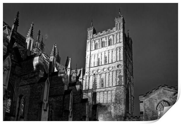 Exeter Cathedral at Night   Print by Darren Galpin