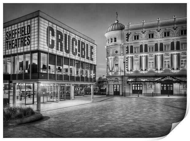 Crucible & Lyceum Theatres, Sheffield    Print by Darren Galpin