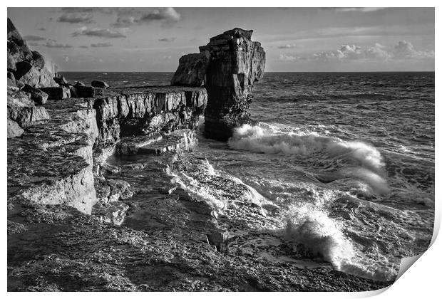 Pulpit Rock and stormy seas  Print by Darren Galpin
