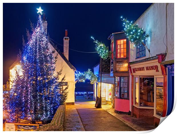 Lyme Regis Christmas Illuminations Print by Darren Galpin