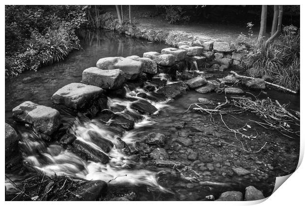 Endcliffe Park Stepping Stones and Falls           Print by Darren Galpin