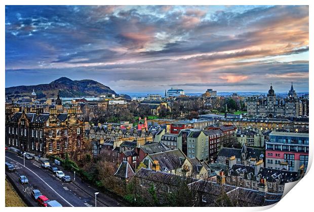 Edinburgh Skyline from Castle Esplanade Print by Darren Galpin