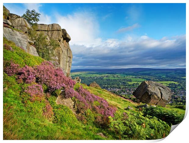 The Cow and Calf Rocks, Ilkley Print by Darren Galpin