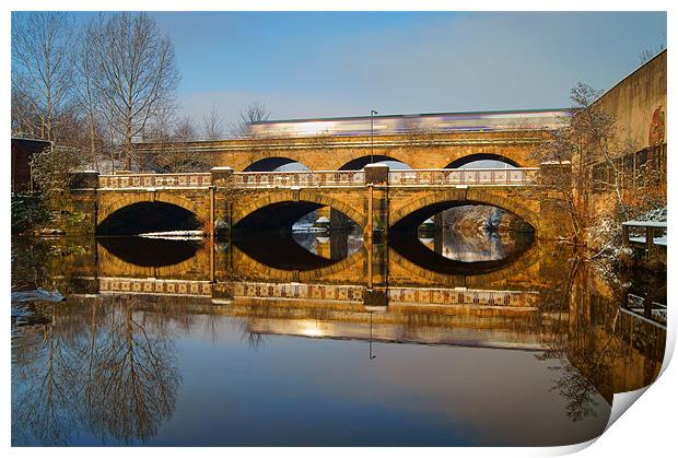 Norfolk Bridge Train & Reflections Print by Darren Galpin