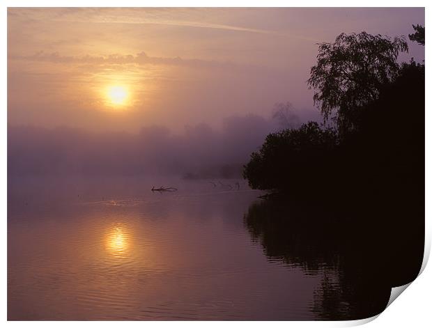 Chard Reservoir Sunrise Print by Darren Galpin