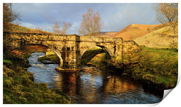 Slippery Stones Packhorse Bridge Print by Darren Galpin