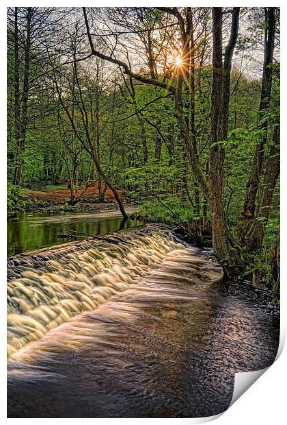 Rivelin Falls Sunset Print by Darren Galpin
