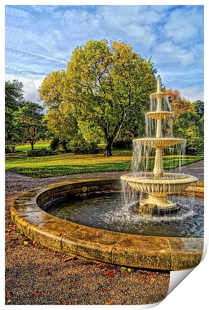 Sheffield Botanical Gardens Fountain Print by Darren Galpin