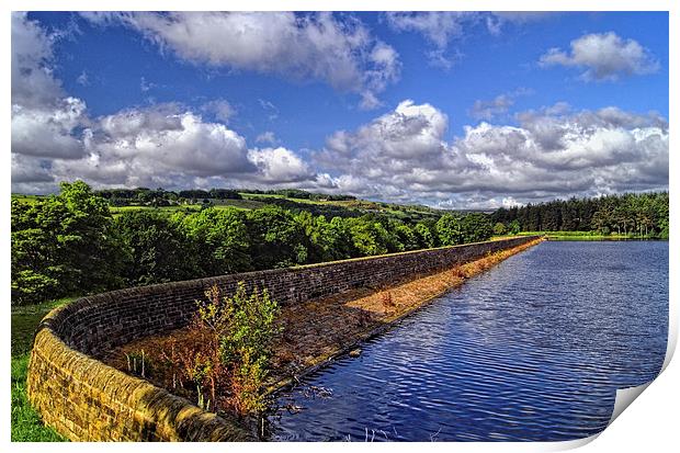 Agden Reservoir & Dam Print by Darren Galpin