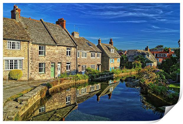 Swanage Mill Pond & Cottages Print by Darren Galpin