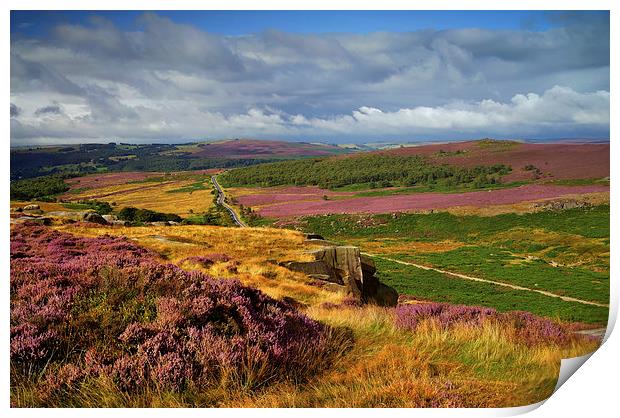 View From Burbage Rocks  Print by Darren Galpin