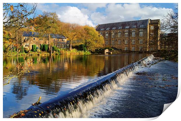 Bamford Weir and Mill  Print by Darren Galpin