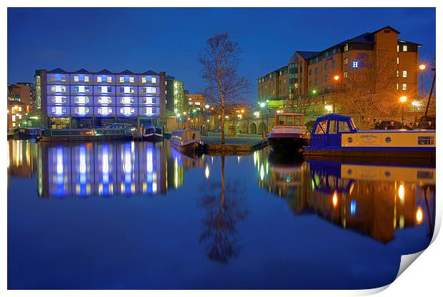 Victoria Quays Night Reflections Print by Darren Galpin