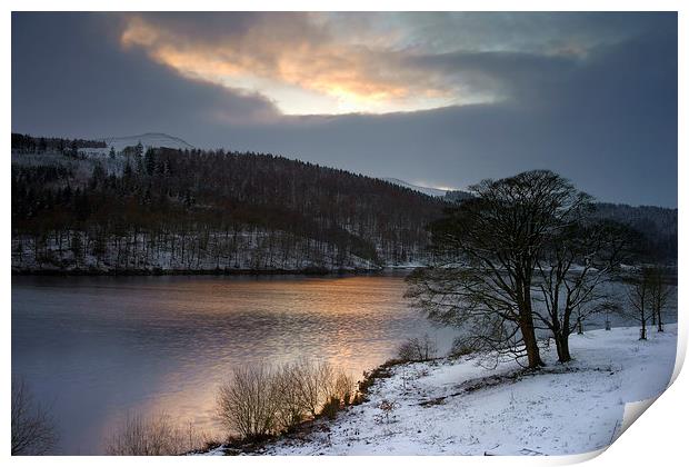 Winter Sunset over Ladybower  Print by Darren Galpin