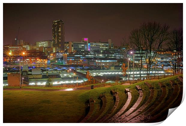 Sheffield City Centre at Night  Print by Darren Galpin