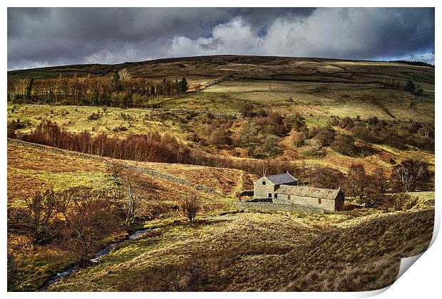 Blackden Barn and Woodlands Valley  Print by Darren Galpin