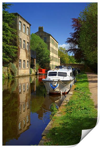 Canal Reflections at Hebden Bridge  Print by Darren Galpin
