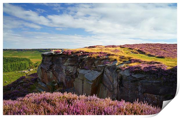 View along Burbage Rocks and Valley  Print by Darren Galpin
