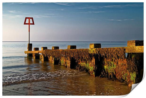 Sea Defences at Swanage Bay  Print by Darren Galpin