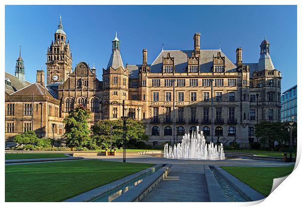 Sheffield Town Hall and Peace Gardens   Print by Darren Galpin