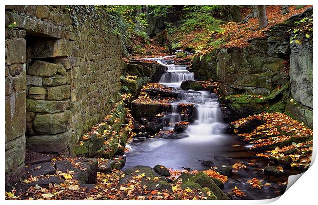 Lumsdale Waterfalls and Mill  Print by Darren Galpin