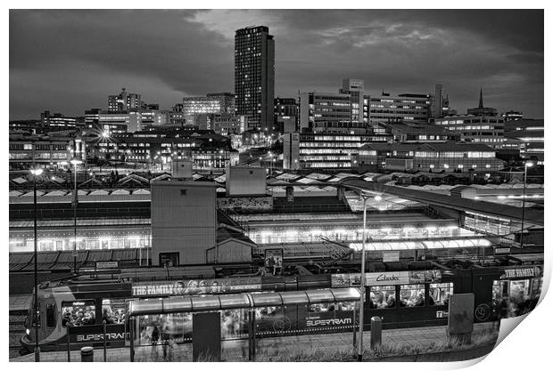 Sheffield City Centre at Night Print by Darren Galpin