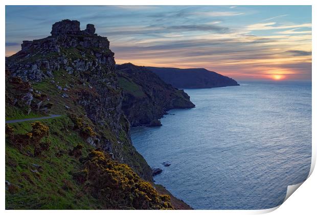 Valley of the Rocks Sunset  Exmoor North Devon     Print by Darren Galpin