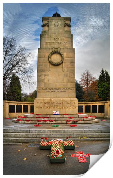 War Memorial,Clifton Park,Rotherham                Print by Darren Galpin