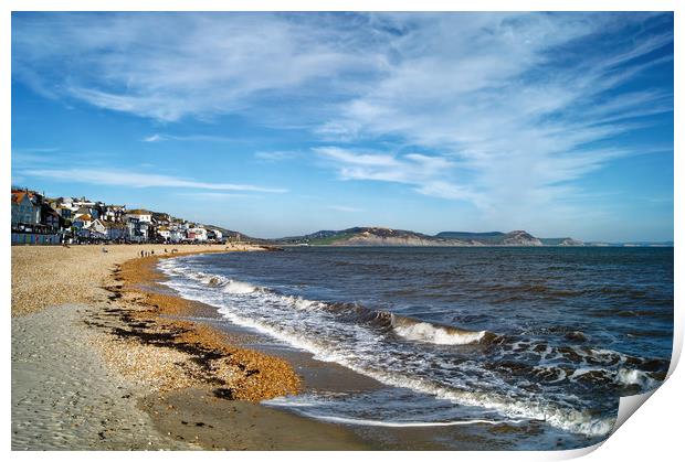 Lyme Regis Beach and Jurassic Coastline            Print by Darren Galpin