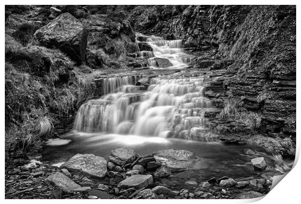 Grindsbrook Clough Waterfalls                      Print by Darren Galpin