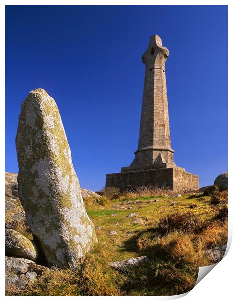 Basset Monument at Carn Brea Print by Darren Galpin