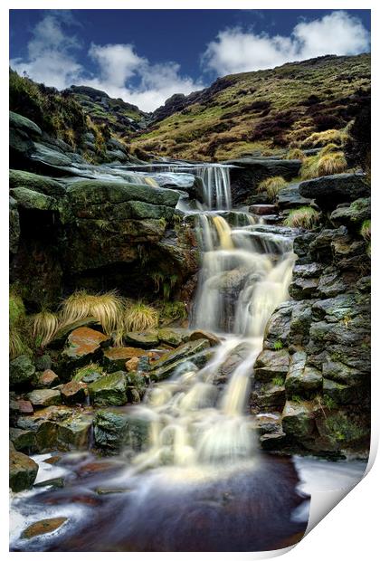  Crowden Clough Waterfalls                         Print by Darren Galpin
