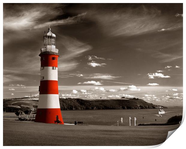 Smeatons Tower on Plymouth Hoe Print by Darren Galpin