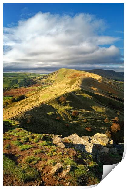 The Great Ridge from Back Tor Print by Darren Galpin
