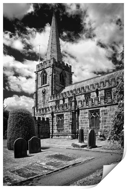 St Michael and All Angels Church, Hathersage Print by Darren Galpin