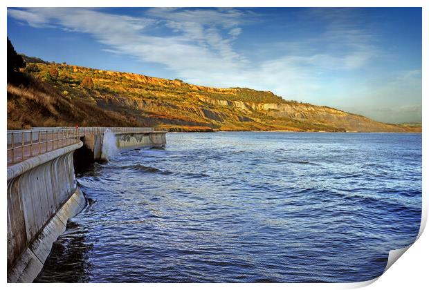 Lyme Sea Wall & The Spittles Print by Darren Galpin