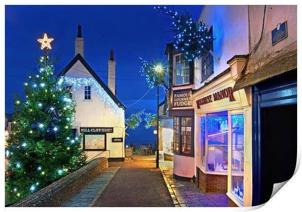 Lyme Regis Christmas Illuminations Print by Darren Galpin