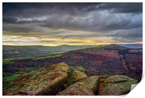 Stormy Skies over Win Hill  Print by Darren Galpin
