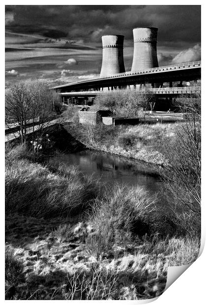 Tinsley Cooling Towers, M1 & River Don Print by Darren Galpin