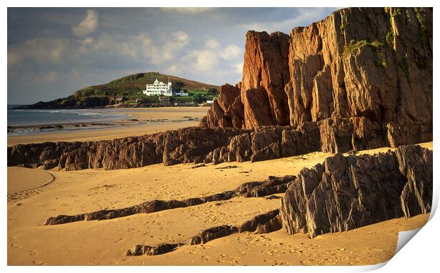 Bigbury on Sea & Burgh Island Panorama Print by Darren Galpin