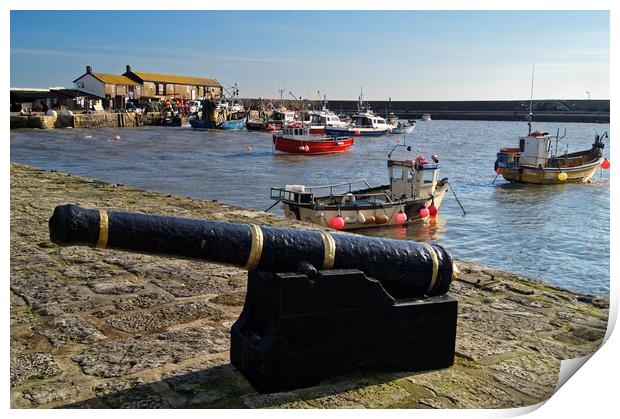Lyme Regis Harbour from North Wall Print by Darren Galpin