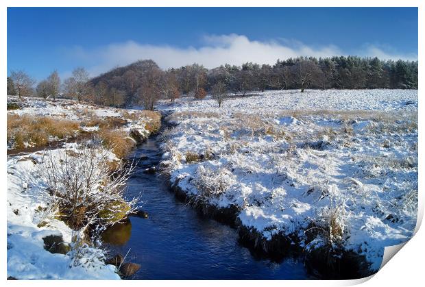 Burbage Brook in Winter Print by Darren Galpin