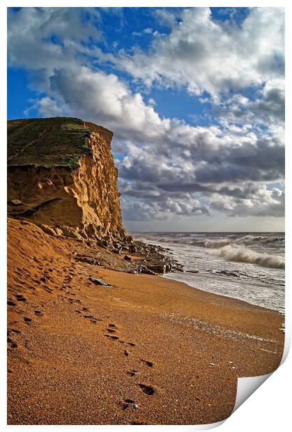 East Cliff at West Bay Print by Darren Galpin