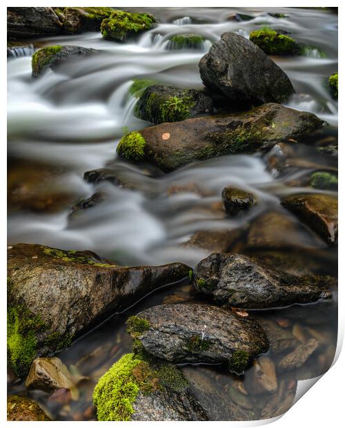 A large waterfall over some water Print by Darren Ball