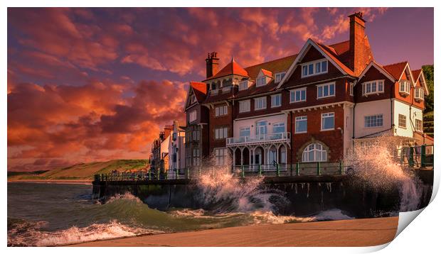 High Tide at Sandsend Print by Darren Ball