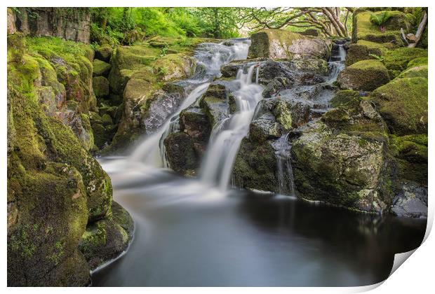 river avon waterfall dartmoor Print by kevin murch