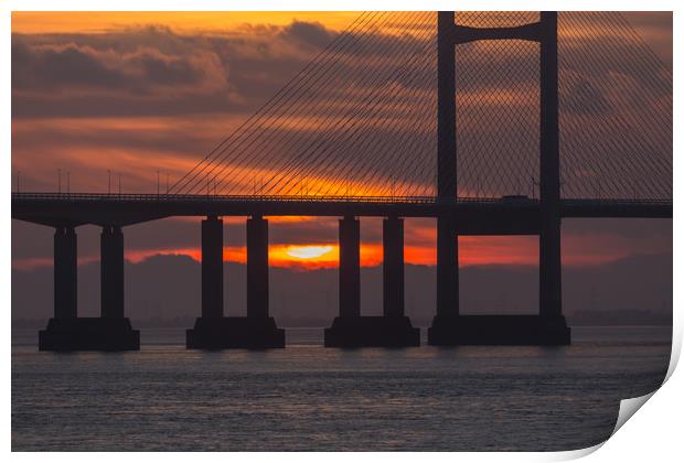 sunsetting under the bridge  Print by kevin murch
