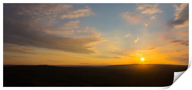 dartmoor sunset Print by kevin murch